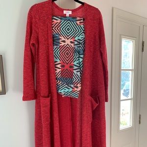 LuLaRoe Pink Sarah Cardigan